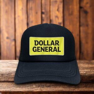 Dollar General Mens Trucker Hat Black Retro 60s Nostalgic Cap